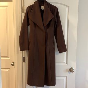 Brown button up pea coat XS
